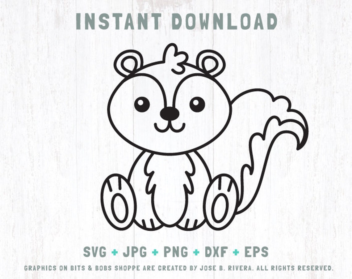 Cute Skunk Svg Skunk Outline Svg Skunk Png Sitting Skunk - Etsy
