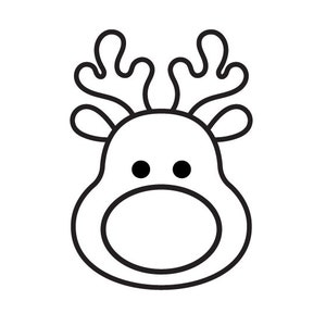 renne contour svg, renne svg png dxf, svg de Noël, cricut, silhouette, téléchargement immédiat, mignon renne svg png, chemise de Noël svg