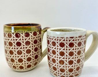 Basket weave mugs