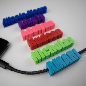 The Original Personalized Charger Name Tag, Custom Unique Gift, Birthday, Easter, iPhone, iPad, Accessories, 3D Printed