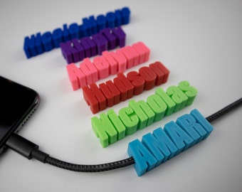 The Original Personalized Charger Name Tag, Custom Unique Gift for Any Occassion, Birthday, iPhone, iPad, electronic accessories, 3D printed