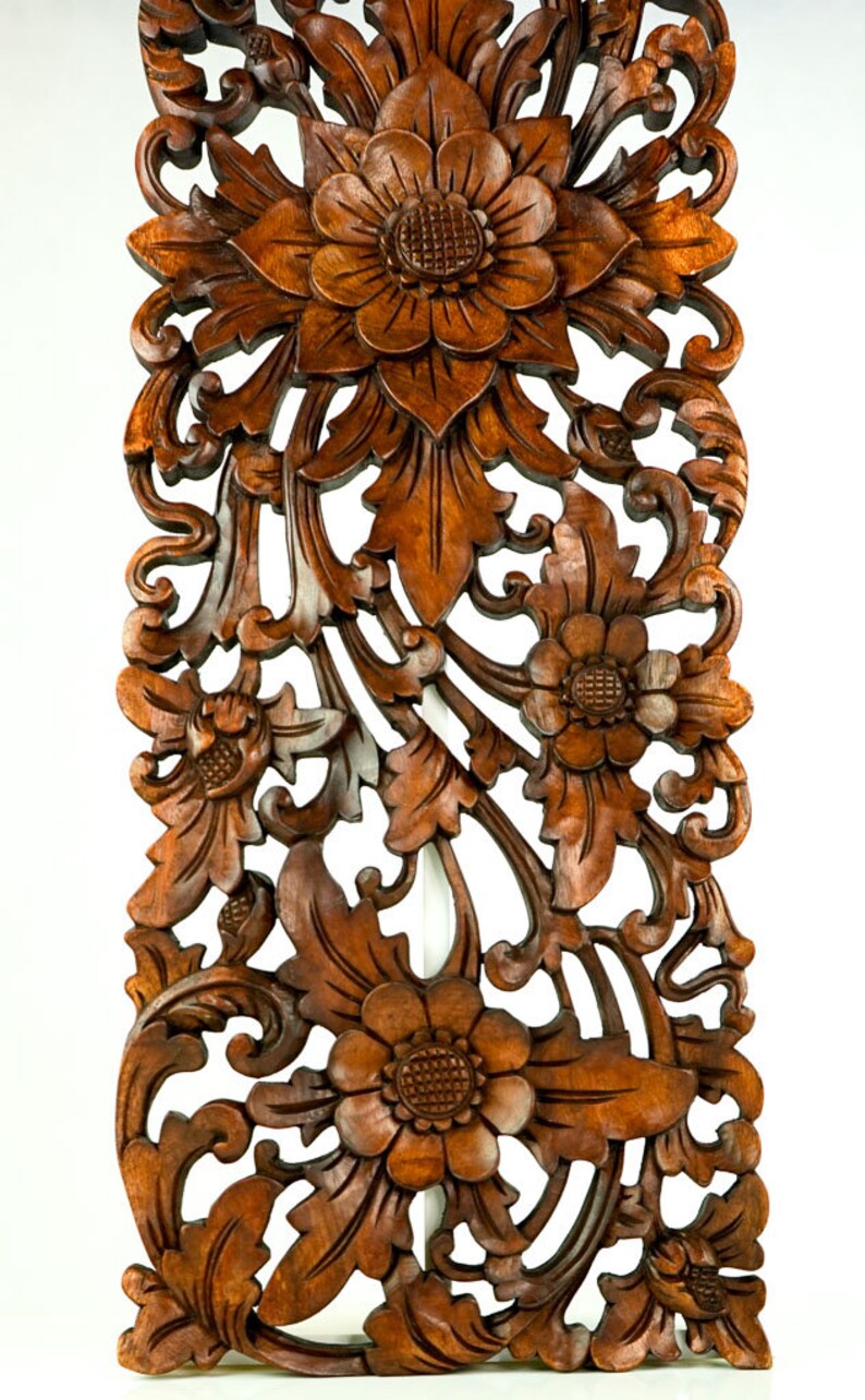 Hand Carved Teak Wood Wall Art Sculpture Room Wall Decoration Etsy