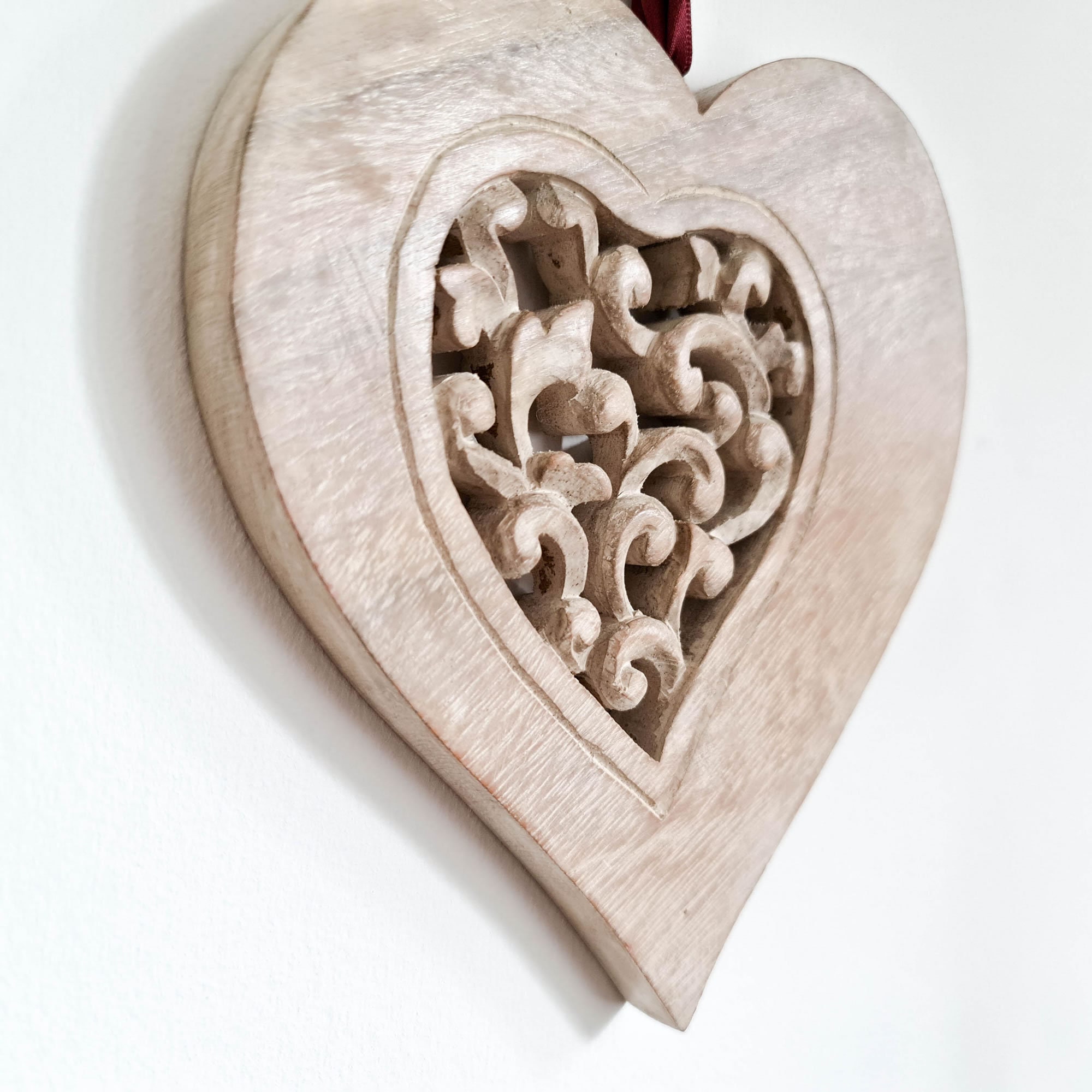 Handmade Carved Wood Wall Art Decorative Love Heart Decorative Etsy UK