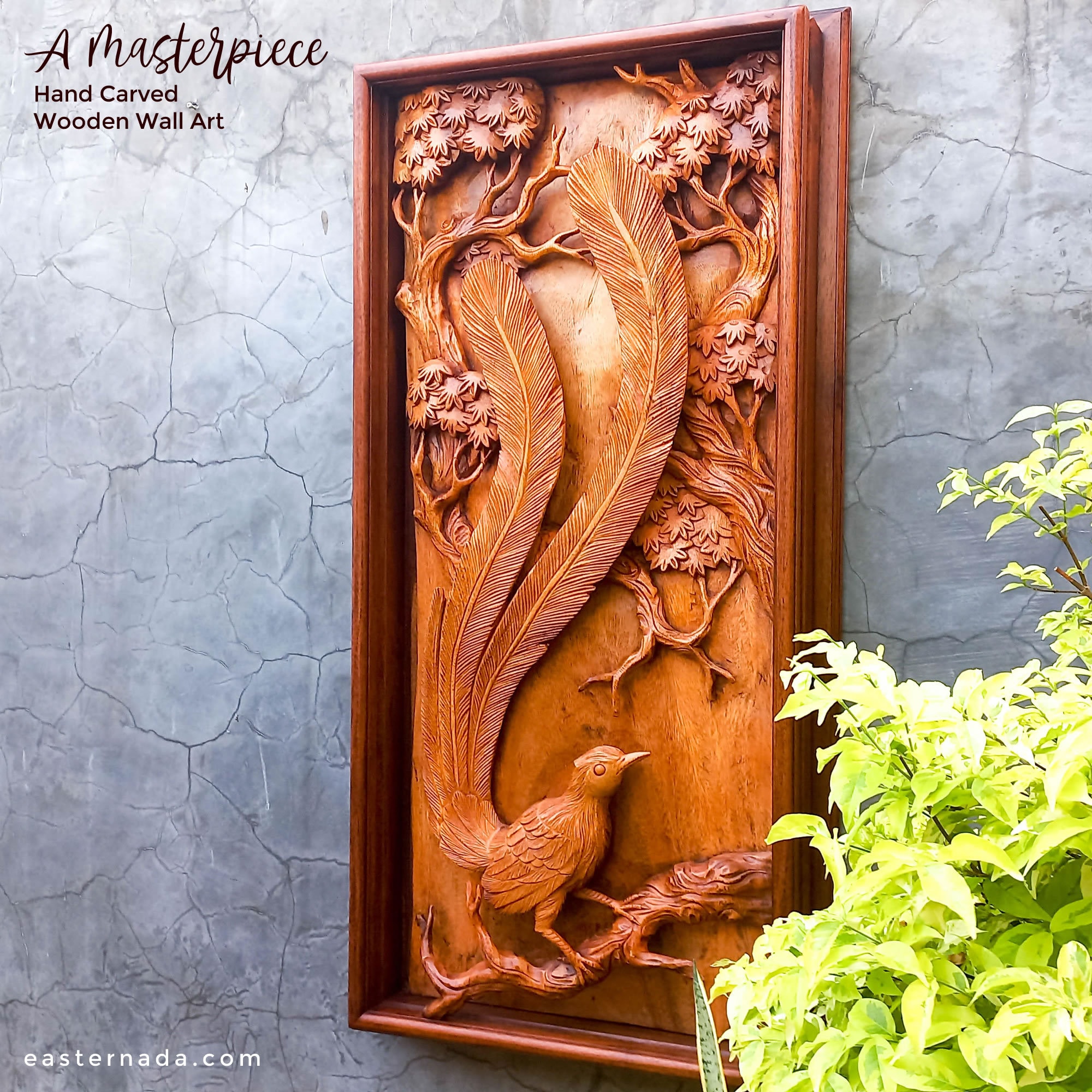 Hand Carved Wooden Wall Art Decoration Bird of Paradise Etsy