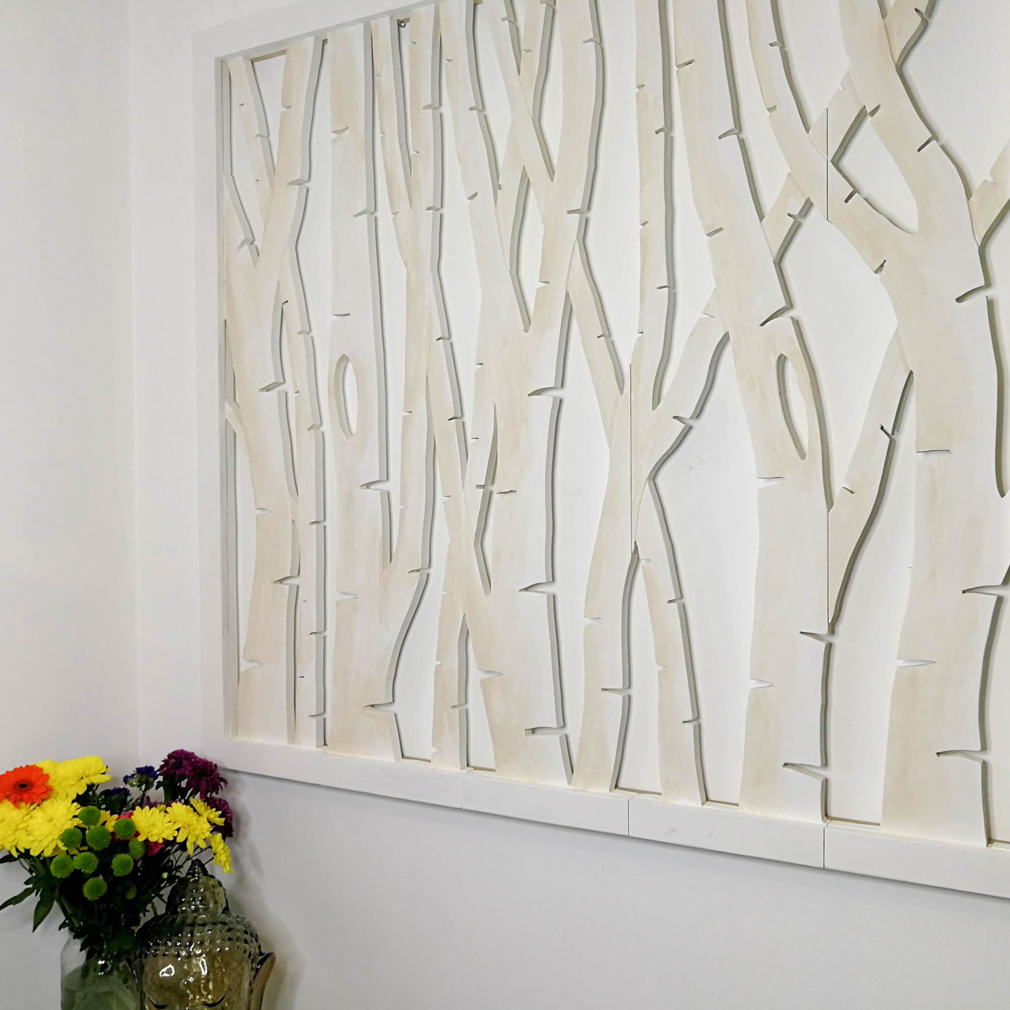 Carved Wooden Wall Art Large Decorative Birch Trees Forest - Etsy UK