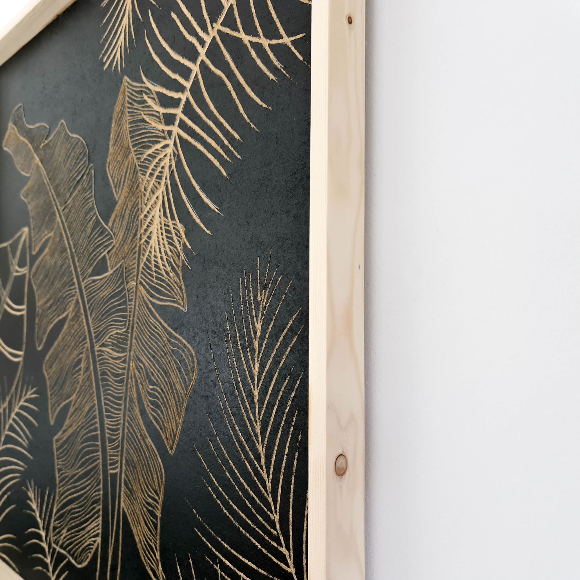 Arte de pared de madera tallada Hojas silvestres decorativas | Etsy