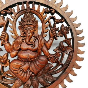 Ganesh Ganpati Hindu God Hand Carved Teak Wood Art Sculpture Mandir Décor Temple Decoration Prayer image 6