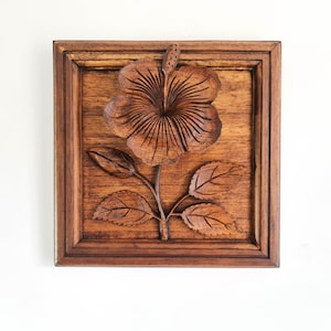 Blumen handgeschnitzte Holzwand Kunst Skulptur Dekoration Natur Garten - Perfektes saisonales Geschenk