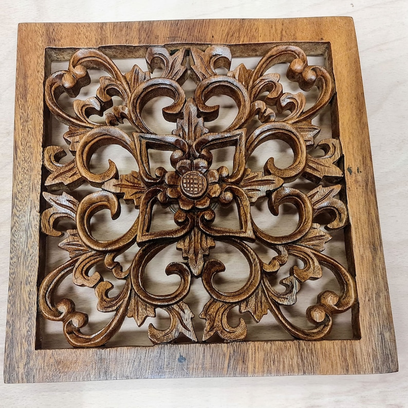 Hand Carved Wooden Wall Art Sculpture Decorative Mandla Panel Etsy UK