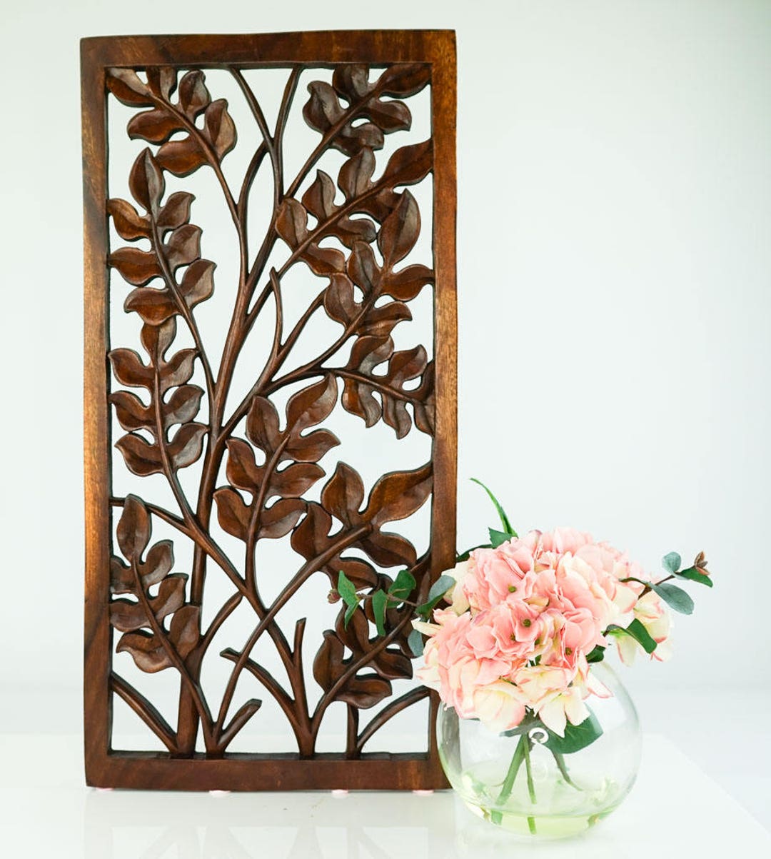Handmade Carved Teak Wood Wall Art Decorative Sculpture Etsy