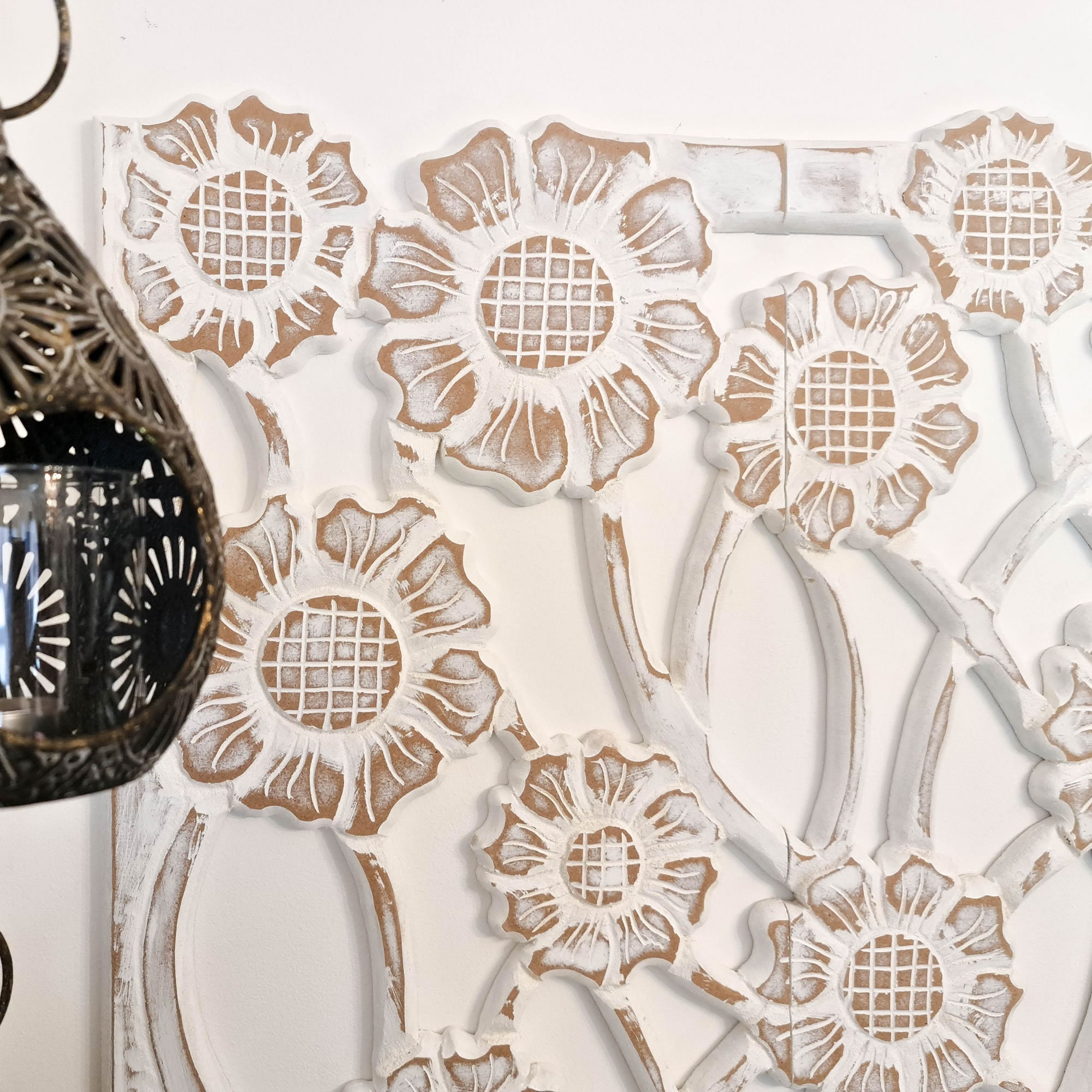 Hand Carved Wooden Flowers Wall Art Unique Decorative Etsy UK