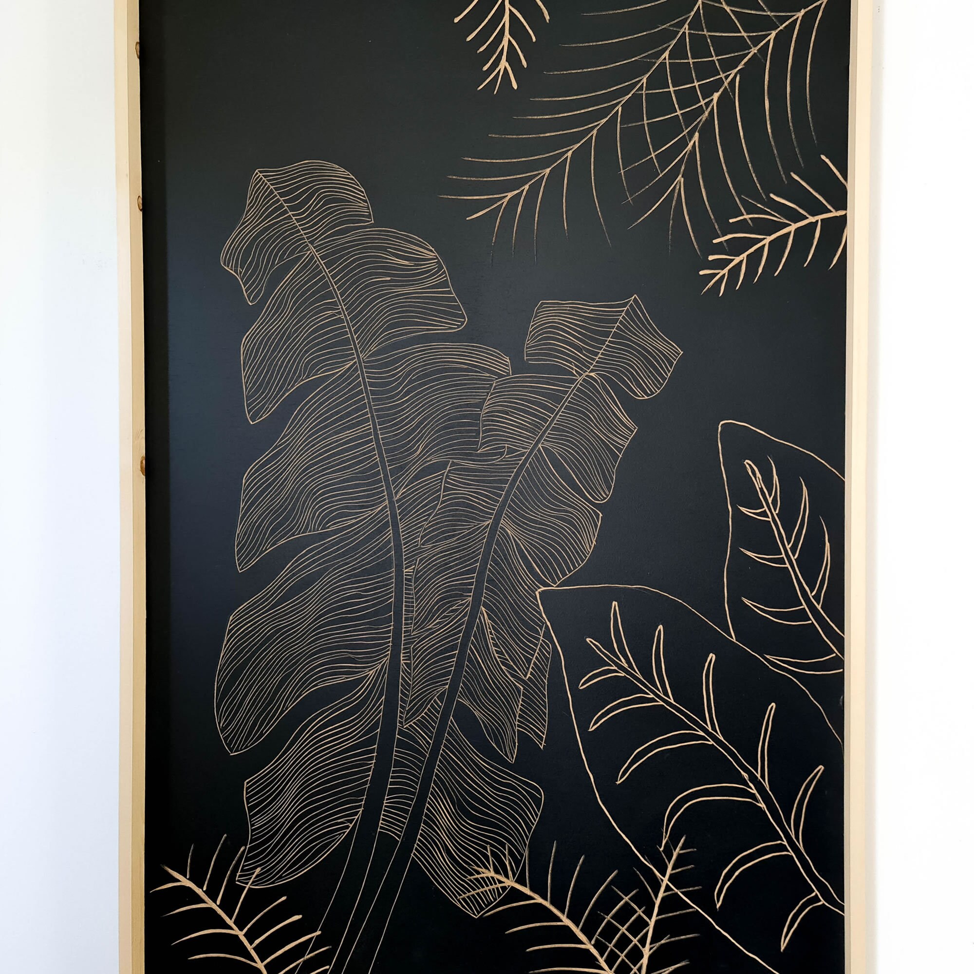 Arte de pared de madera tallada Hojas silvestres decorativas | Etsy