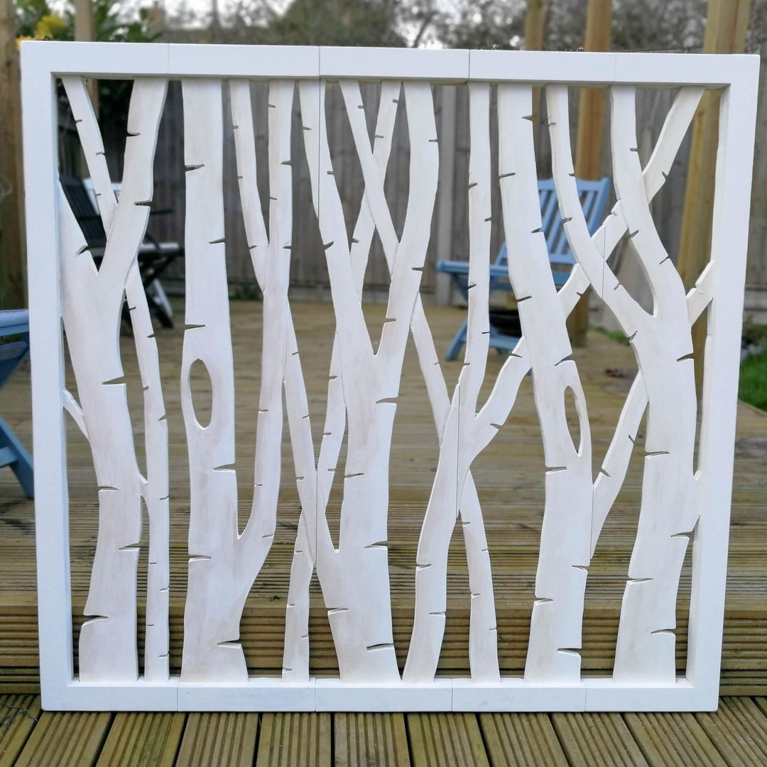 Carved Wooden Wall Art Large Decorative Birch Trees Forest - Etsy UK