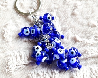 Turkish Oval Blue EVIL EYE Nazar Fashion Accessory Blue Keychain Car Pendant Gift