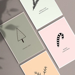 Set of 4 Cards Christmas + Envelopes