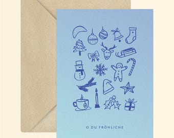 Kaart O du Fröhliche + envelop