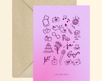 Tortelduifjes kaart + envelop