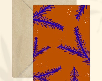 Kaart takken Kerst + envelop