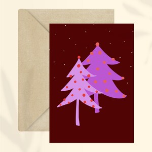 Karte Tannenbäume Weihnachten + Umschlag