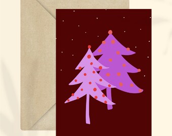 Kaart Kerstbomen + envelop