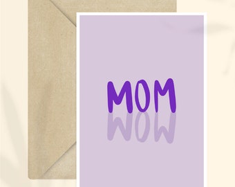 Moederkaart met 'wow'-effect, paars + envelop