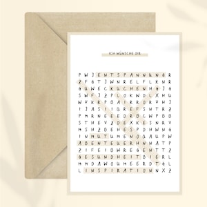 Kaart Ik wens je - Puzzel + Envelop