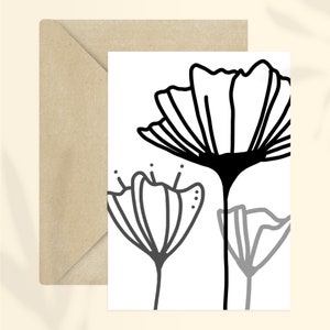 Carte fleurs + enveloppe