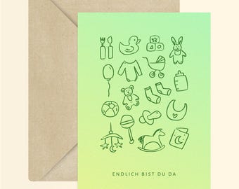 Kaart Eindelijk ben je er + envelop