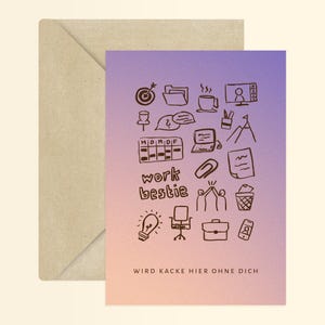 Carte je chie ici sans toi + enveloppe