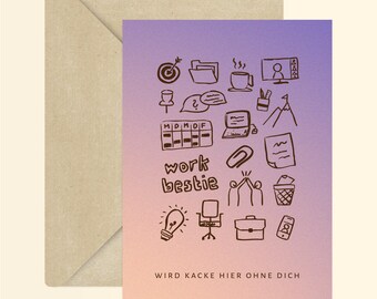 Kaart Ik schijt hier zonder jou + envelop