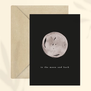 Karte To The Moon And Back + Umschlag