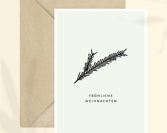 Vrolijke kerstkaart + envelop