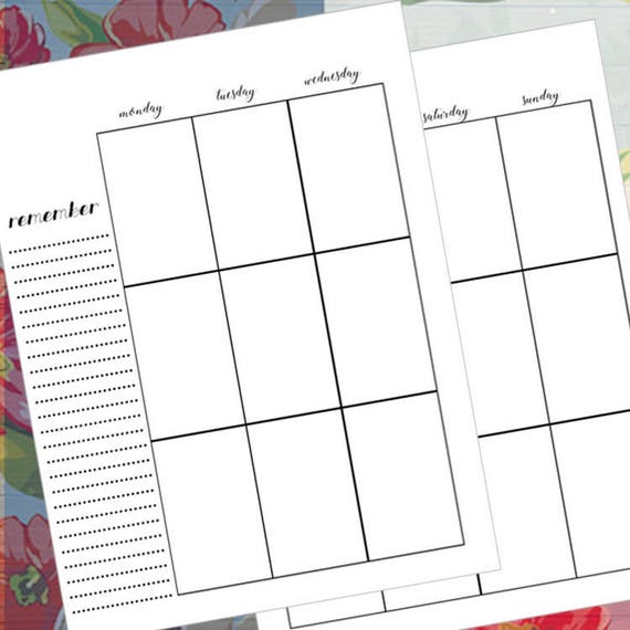 happy planner inserts printable planner blank weekly etsy