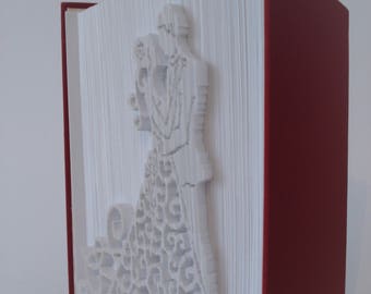 Wedding Book Fold Pattern, Cut and Fold pattern, Bride and Groom, Book Folding Pattern