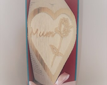 Mum in Heart with Rose Book fold Pattern