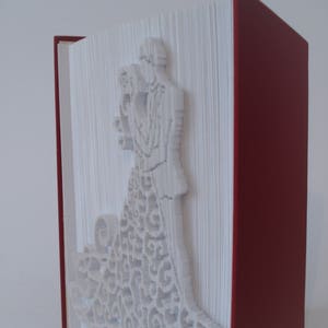 Wedding Book Fold Pattern, Cut and Fold pattern, Bride and Groom, Book Folding Pattern