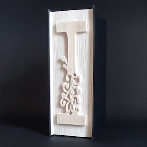 Patrón de libro plegable con la letra I, patrón de cortar y doblar, cumpleaños, navidad, bodas
