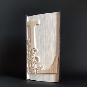 Patrón de plegado de libro con la letra L, patrón de cortar y doblar, cumpleaños, navidad, bodas