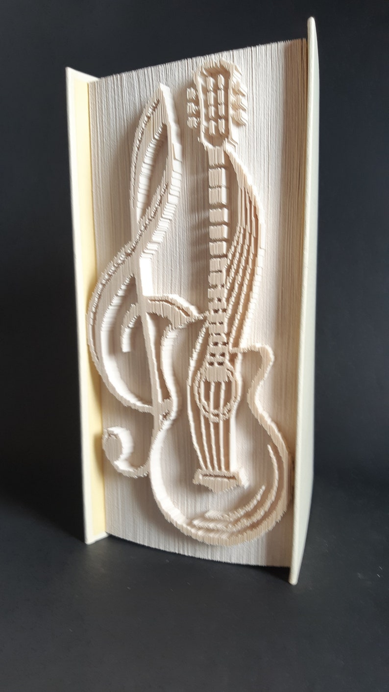Guitar Book Fold PATTERN Cut and Fold Pattern Music lover
