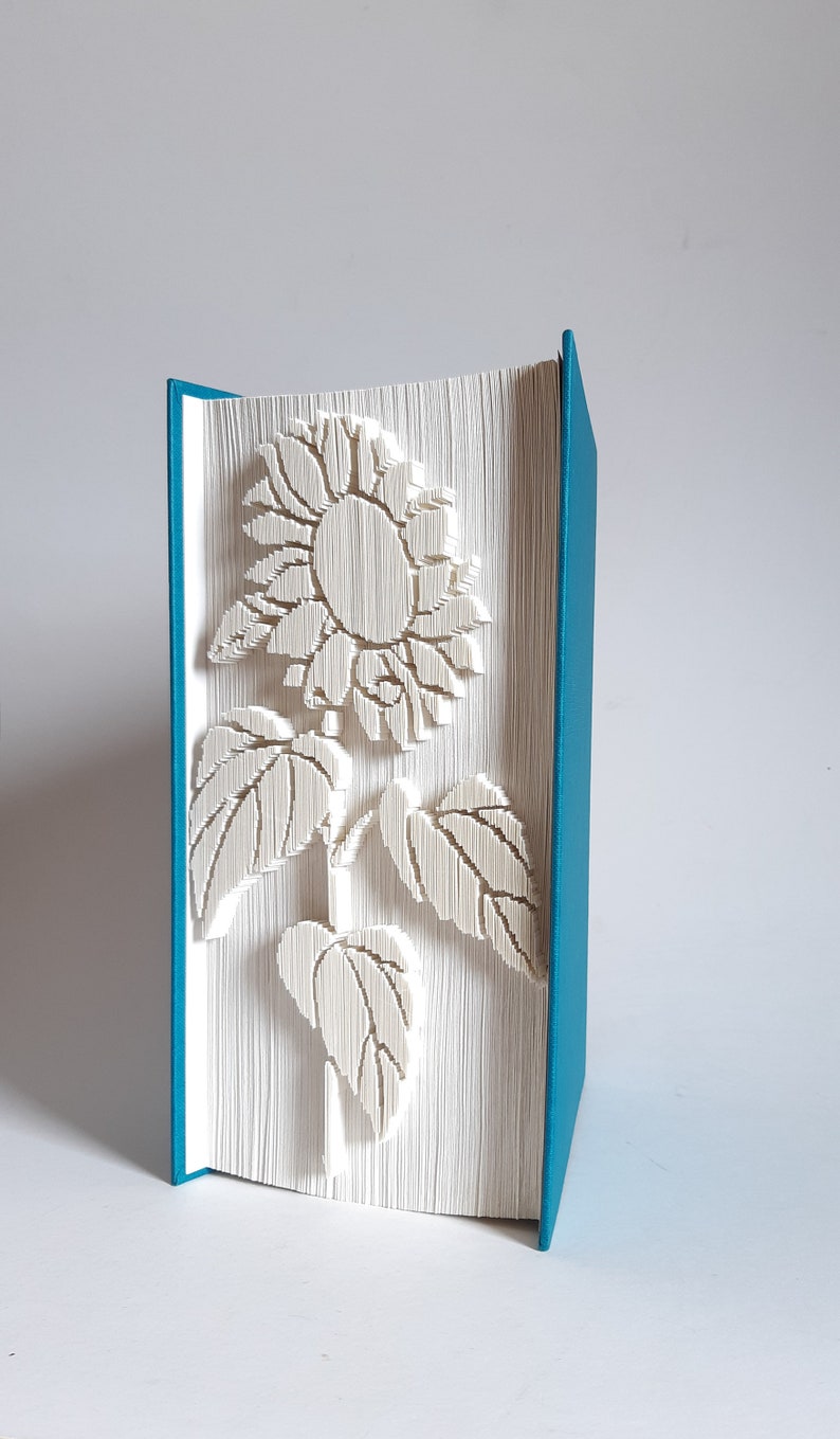 Sunflower book fold pattern Book Art Mothers Day Christmas Etsy