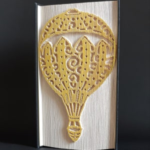 Modèle de pliage de livre version montgolfière 2, modèle découpé et plié, anniversaire, Noël