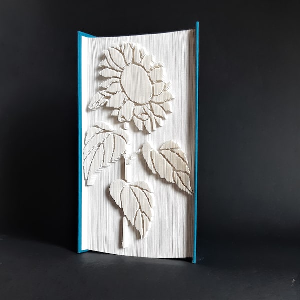 Sunflower book fold pattern, Cut and Fold pattern, Book Art, Mothers Day, Christmas, Birthday