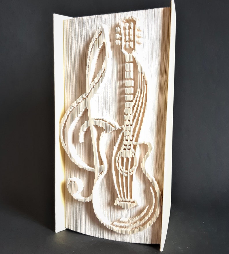 Guitar Book Fold PATTERN Cut and Fold Pattern Music lover