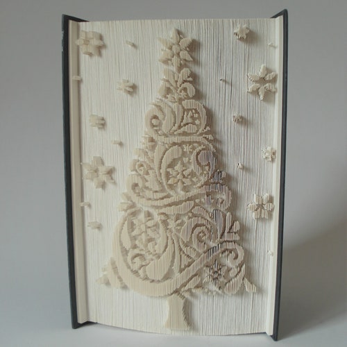 Christmas Tree Book Fold Pattern Cut and Fold Pattern Book Etsy
