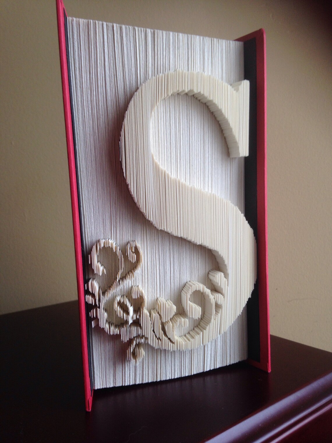 The Letter S Book Fold PATTERN Cut and Fold Pattern Etsy