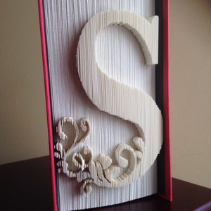 MODELLO di piegatura del libro con la lettera S, modello di taglio e piega, compleanni, Natale, matrimoni