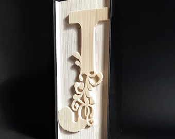 The letter J book fold PATTERN, Cut and Fold Pattern, birthdays, christmas, weddings