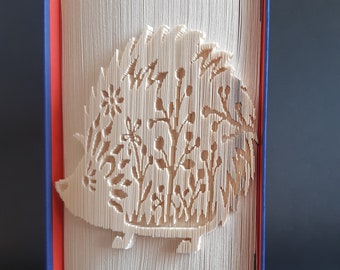 Molde para livro dobrado em formato de ouriço, molde para cortar e dobrar, molde para dobradura de livro, ouriço, aniversários, Natal