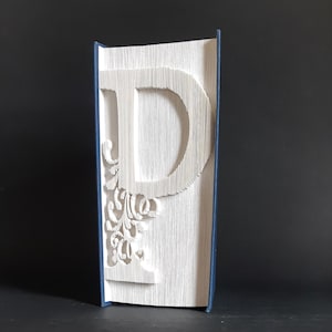 Patrón de libro plegable con la letra P de Flourish, patrón de corte y plegado, letra inicial perfecta para regalos, cumpleaños, bodas