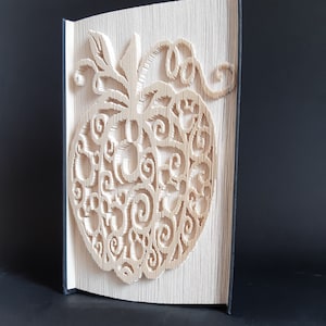 Pumpkin book fold PATTERN, Cut and fold pattern, book folding, halloween, birthdays